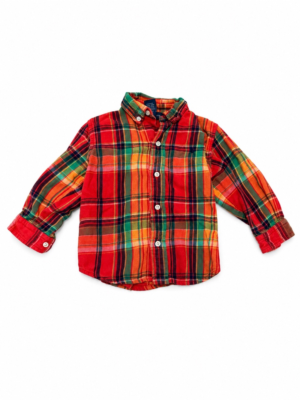 Ralph Lauren Red and Green Plaid Button-Down Toddler Boys Shirt - Size 24M